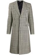 Alexander Mcqueen Check Print Single-breasted Coat - Neutrals
