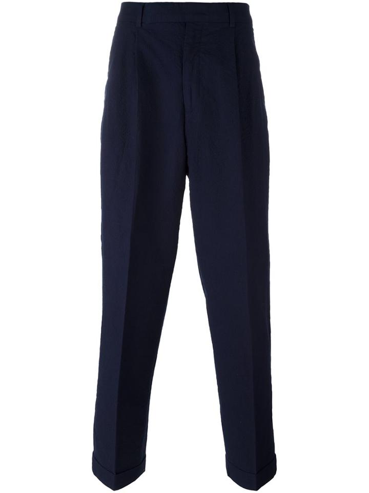 Paul Smith Tailored Regular Length Trousers, Men's, Size: 28, Blue, Cotton
