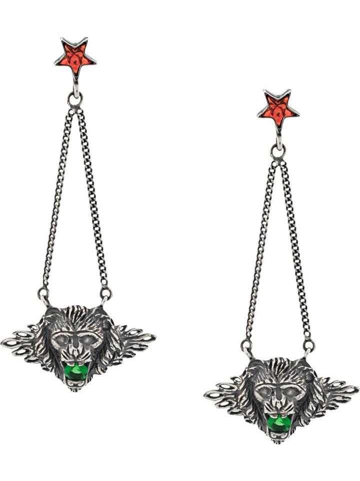 Iosselliani Leo Head Puro Earrings - Silver