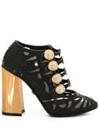 Dolce & Gabbana Chunky-heel Sheer-panels Pumps - Black