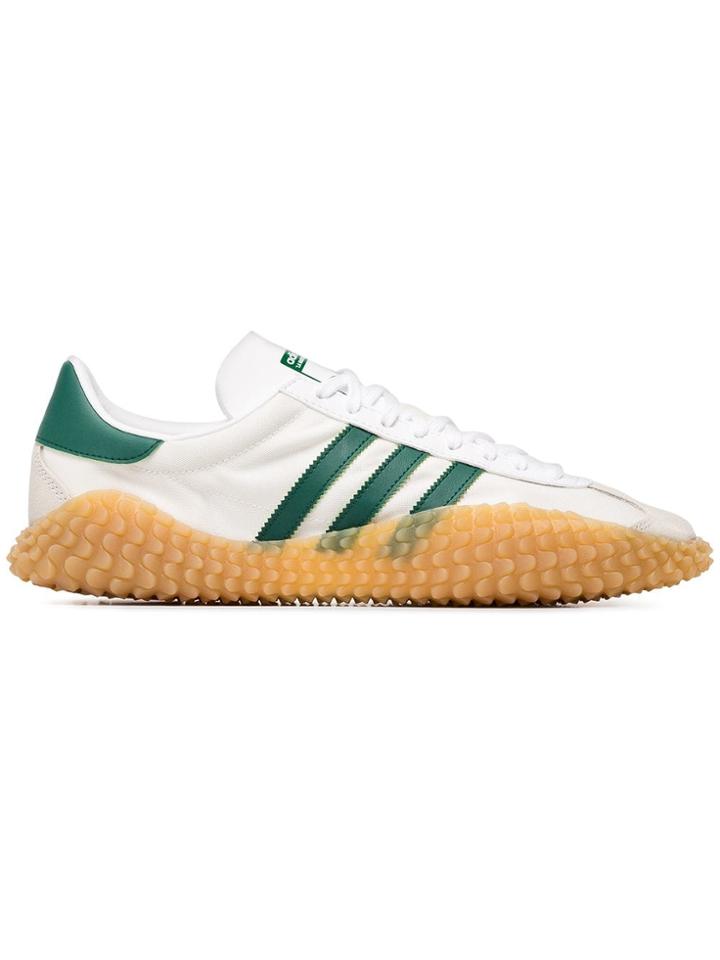 Adidas White And Green X Country Kamanda Sneakers