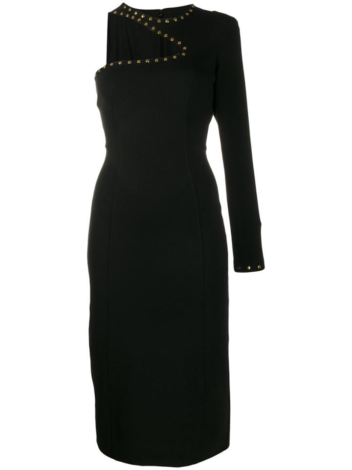 Versace Jeans Couture One Shoulder Studded Dress - Black