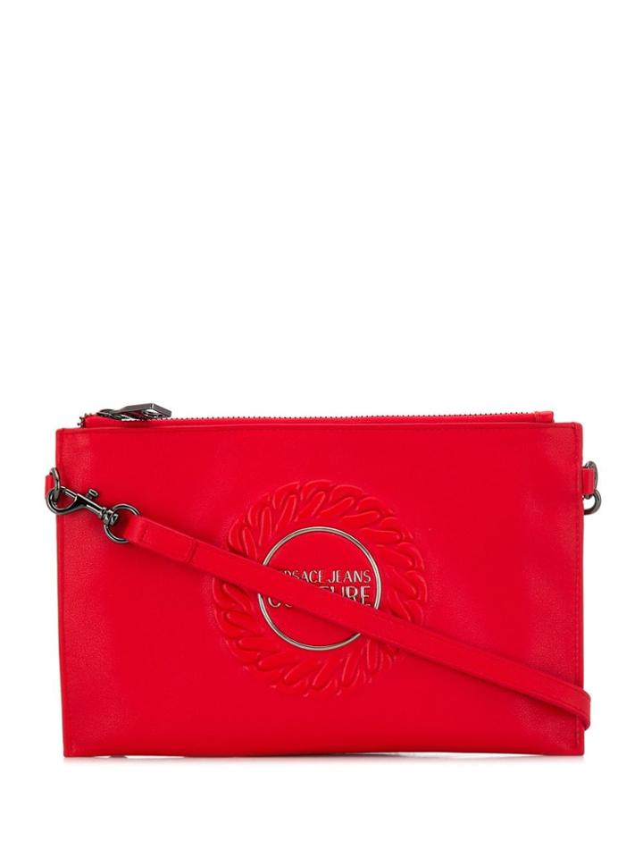 Versace Jeans Couture Logo Plaque Clutch - Red