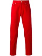 Msgm Regular Jeans, Men's, Size: 50, Red, Cotton