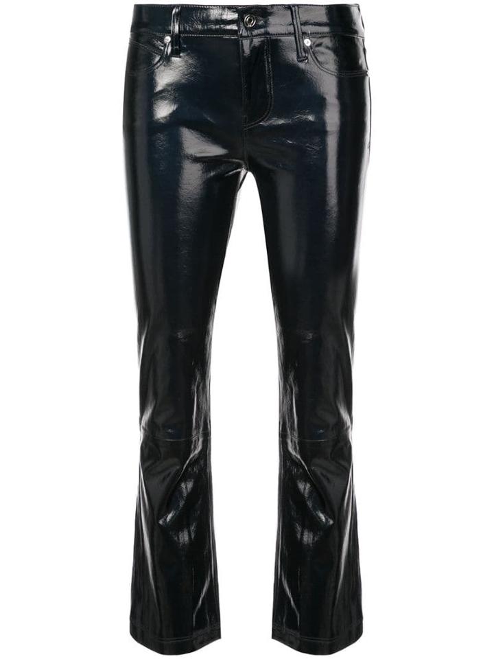 Rta Cropped Varnished Trousers - Black