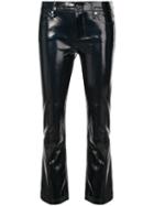 Rta Cropped Varnished Trousers - Black