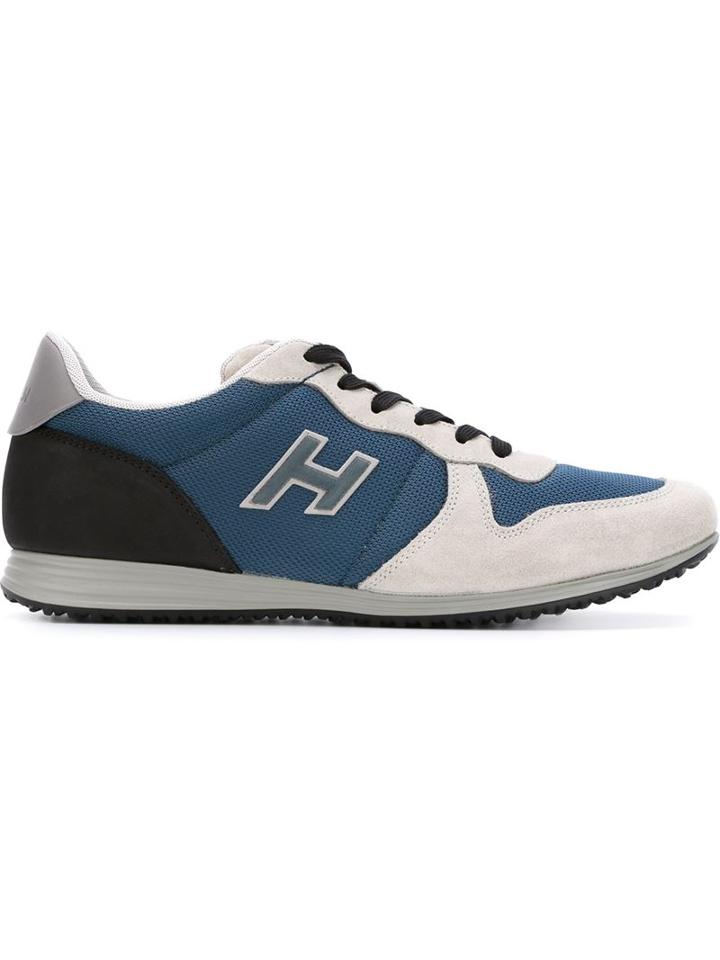Hogan Lace-up Sneakers, Men's, Size: 6.5, Grey, Suede/polyamide/rubber