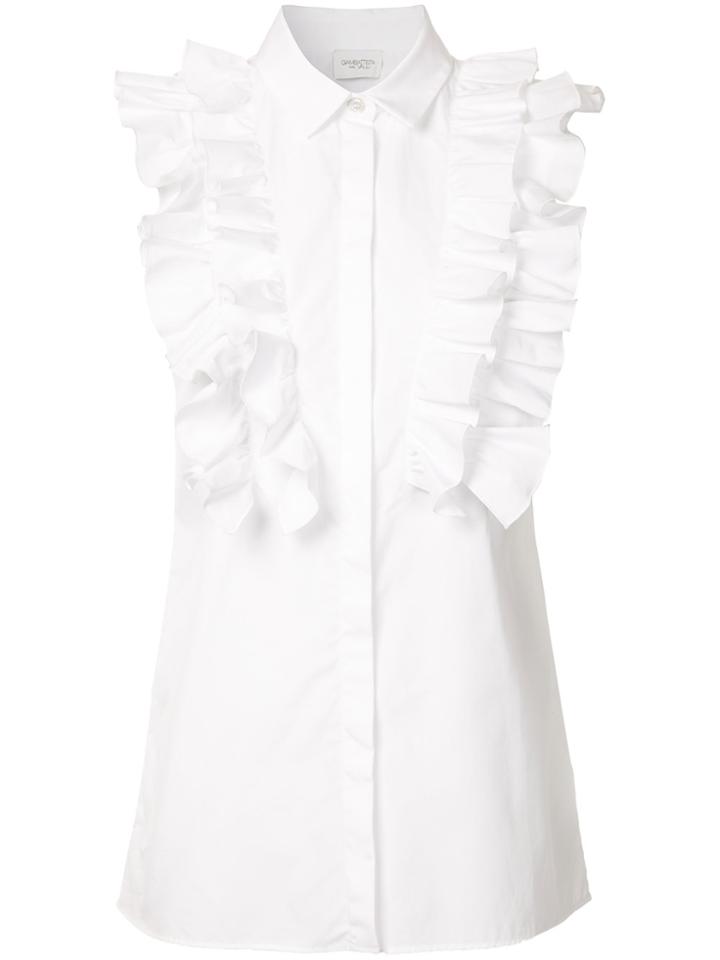 Giambattista Valli Sleeveless Ruffle Shirt - White