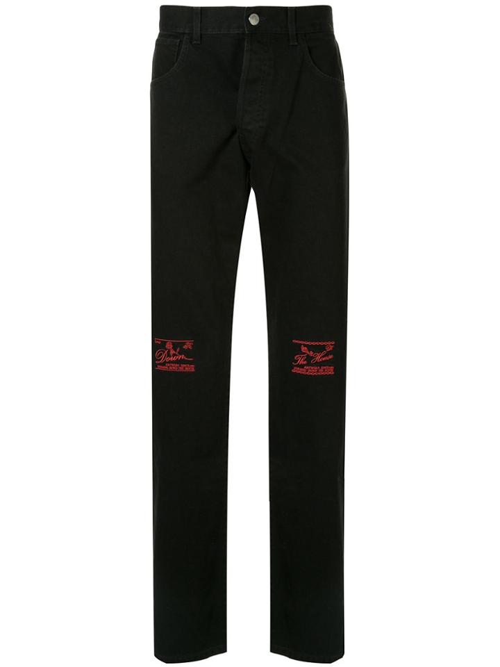 Raf Simons The House Embroidered Jeans - Black