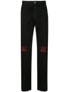 Raf Simons The House Embroidered Jeans - Black