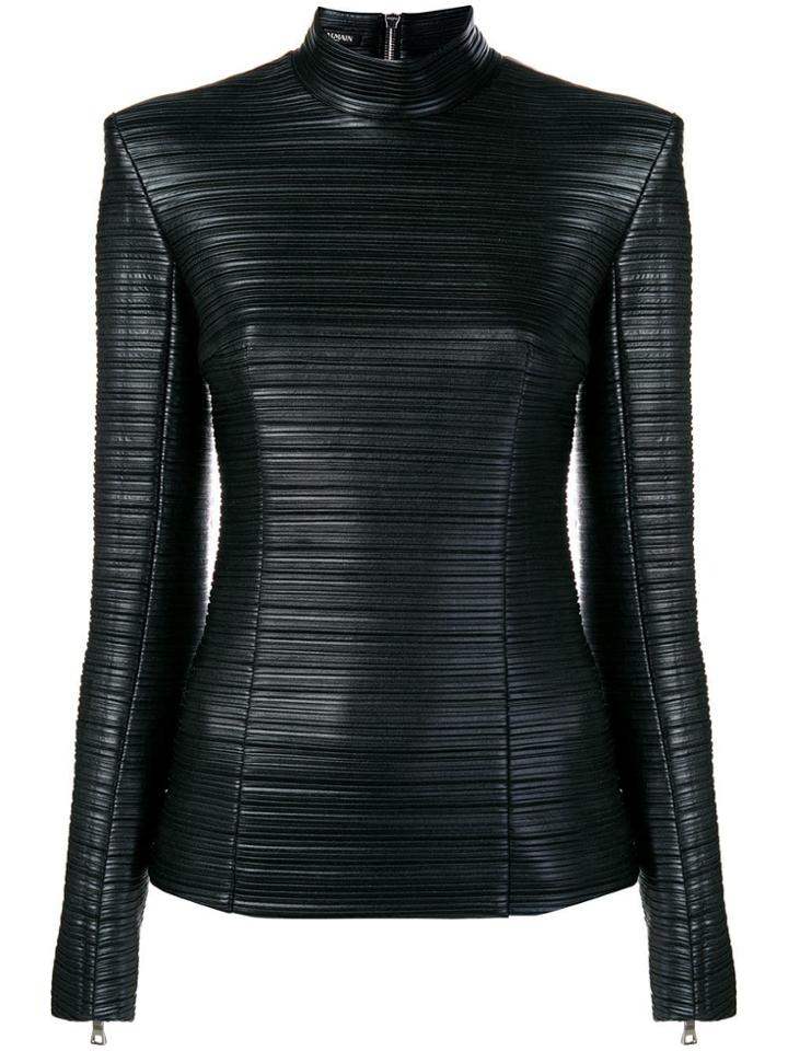 Balmain Ribbed Top - Black