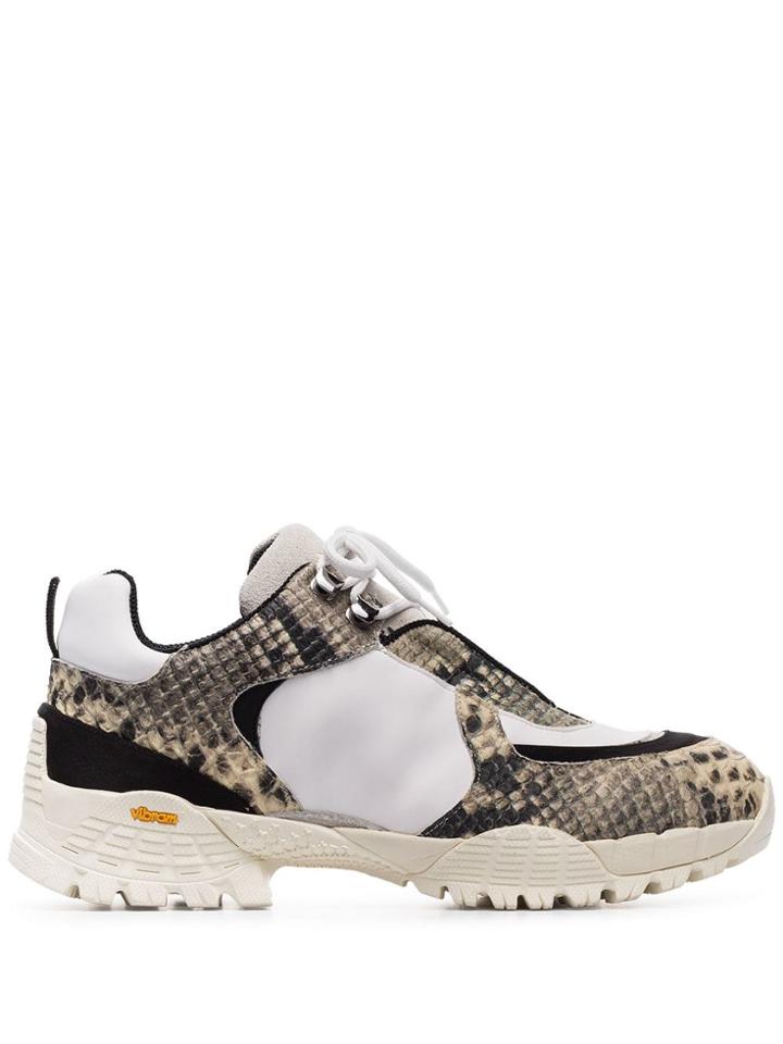 1017 Alyx 9sm Snake-skin Effect Sneakers - White