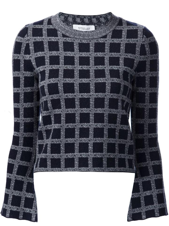 Derek Lam 10 Crosby Grid Pattern Jumper, Women's, Size: Medium, Blue, Polyamide/spandex/elastane/wool