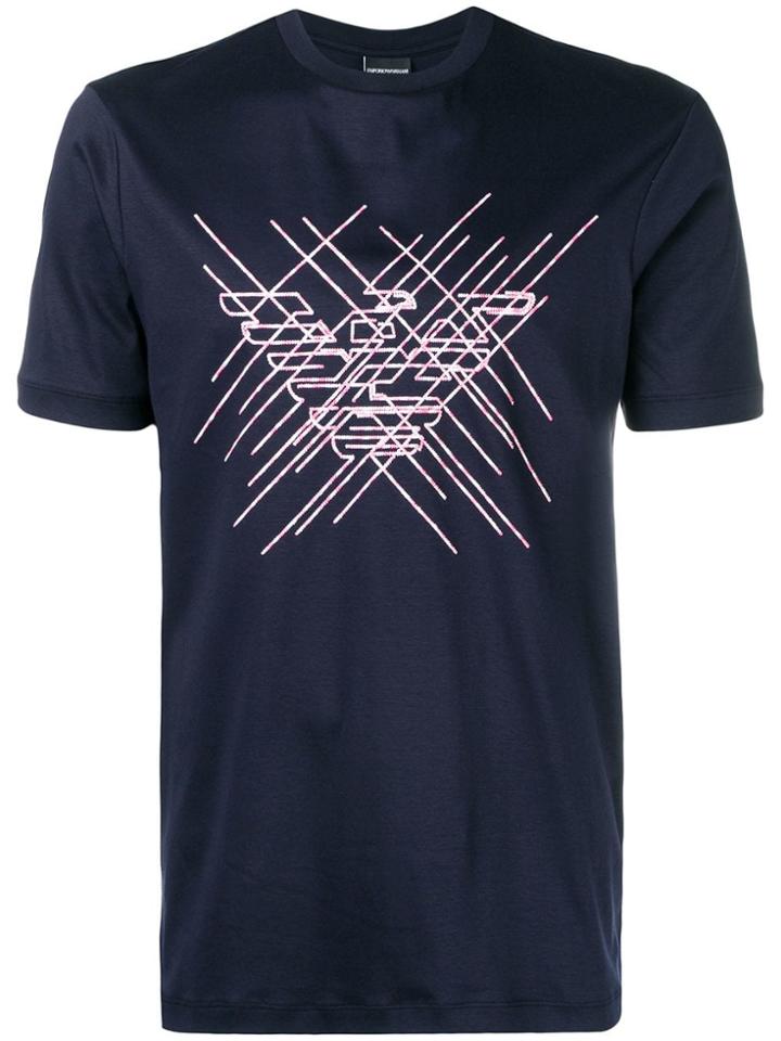 Emporio Armani Embroidered Logo T-shirt - 0922 Blue
