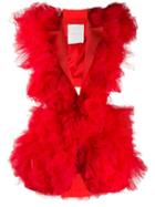Loulou Oversized Tulle Jacket - Red