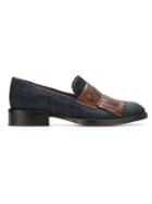 Sarah Chofakian Fringed Slippers - Blue