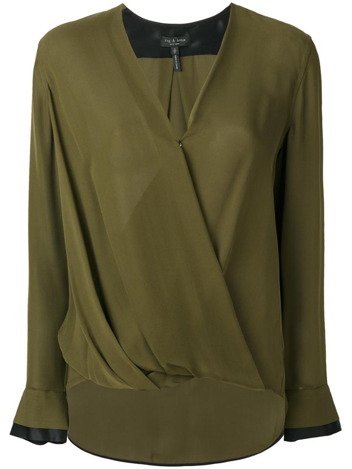 Rag & Bone Victor Double Cuffed Blouse - Green
