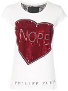 Philipp Plein Nope Jewelled Heart T-shirt - White
