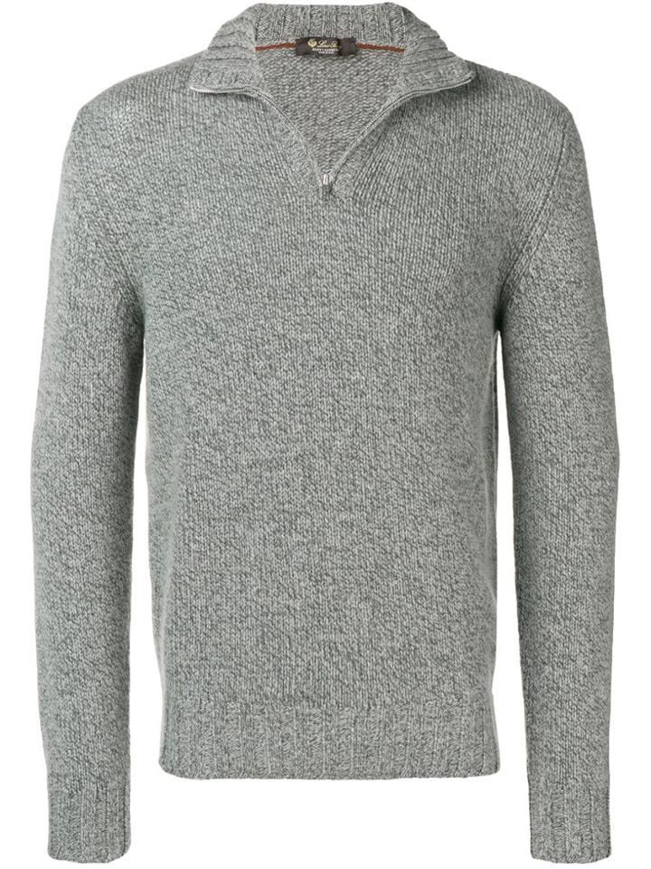 Loro Piana Quarter Zip Sweater - Grey