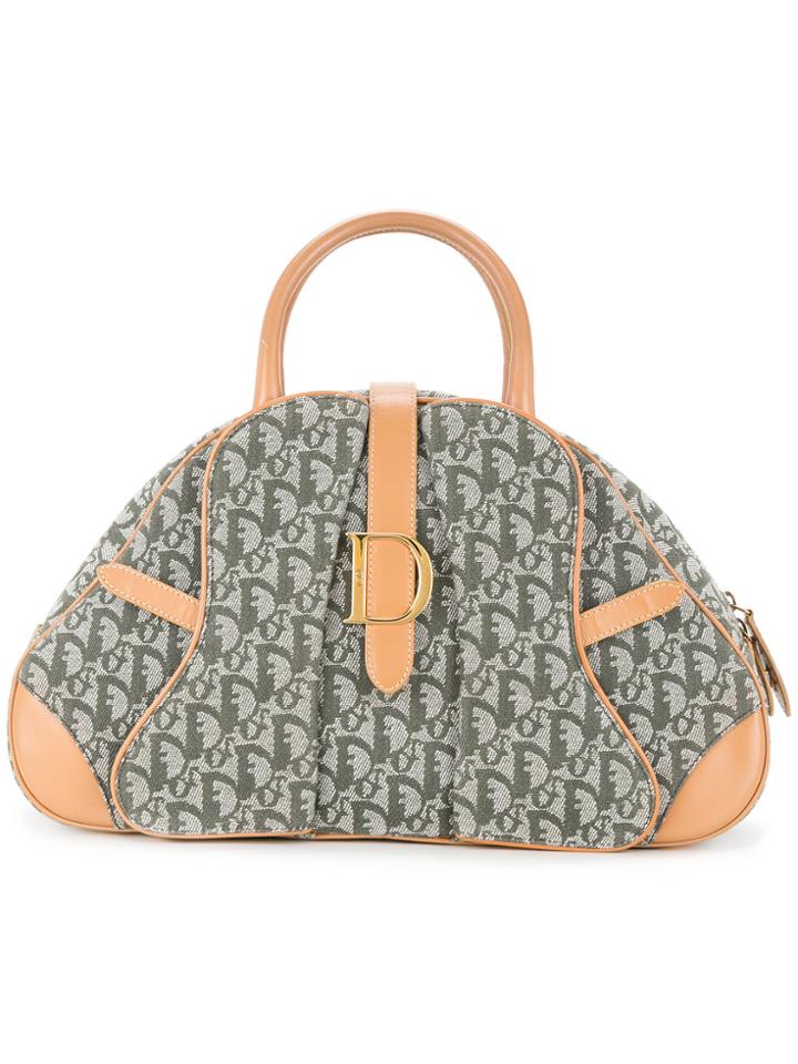Christian Dior Vintage Trotter Pattern Hand Bag - Green