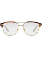 Gucci Eyewear Square-frame Metal Glasses - Metallic
