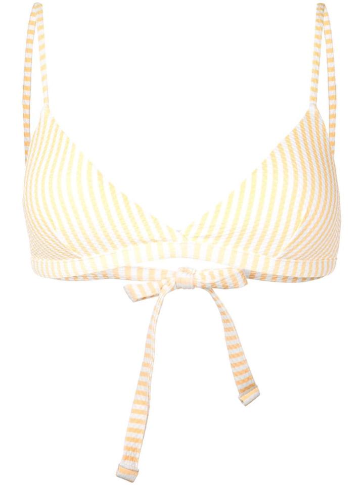 Asceno Striped Bikini Top - Yellow