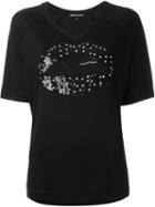 Markus Lupfer Sequined Flower Lips Relaxed Fit T-shirt