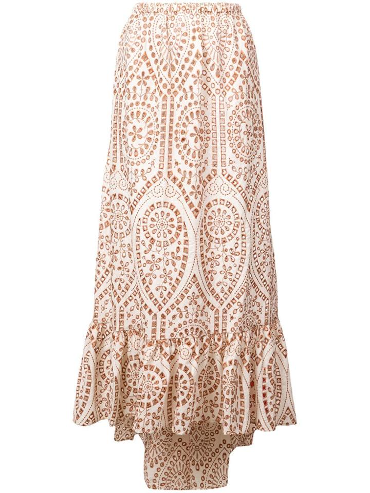 Lisa Marie Fernandez Nicole Eyelet Skirt - Neutrals