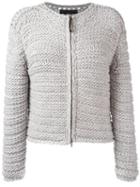 Fabiana Filippi Knitted Zip Cardigan, Women's, Size: 46, Grey, Cashmere