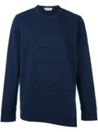 Marni Man Patch Sweatshirt, Men's, Size: 50, Blue, Cotton