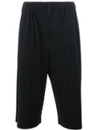 Homme Plissé Issey Miyake Pleated Cropped Trousers, Size: 3, Black, Polyester