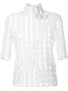 A.w.a.k.e Laser Cut High Neck Blouse