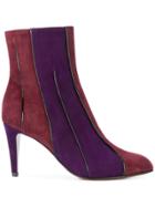 L'autre Chose Panelled Two Tone Boots - Pink & Purple