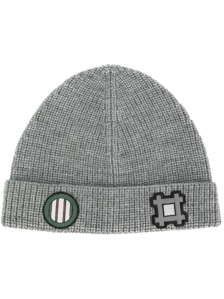 Lanvin Patch Detail Beanie - Grey