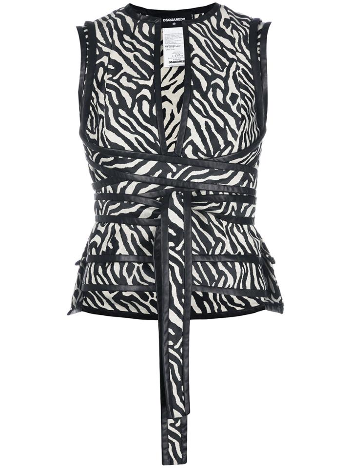Dsquared2 Zebra Print Wrap Top - Unavailable