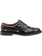 Gucci Leather Embroidered Brogue Shoe - Black