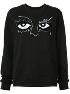 Haculla Eye Embroidered Sweatshirt - Black