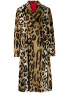 Versace Leopard Print Coat - Neutrals