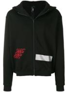 Omc Embroidered Zipped Hoodie - Black
