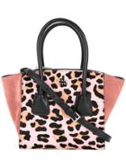 Prada Vintage Leopard Pattern Tote Bag - Pink & Purple