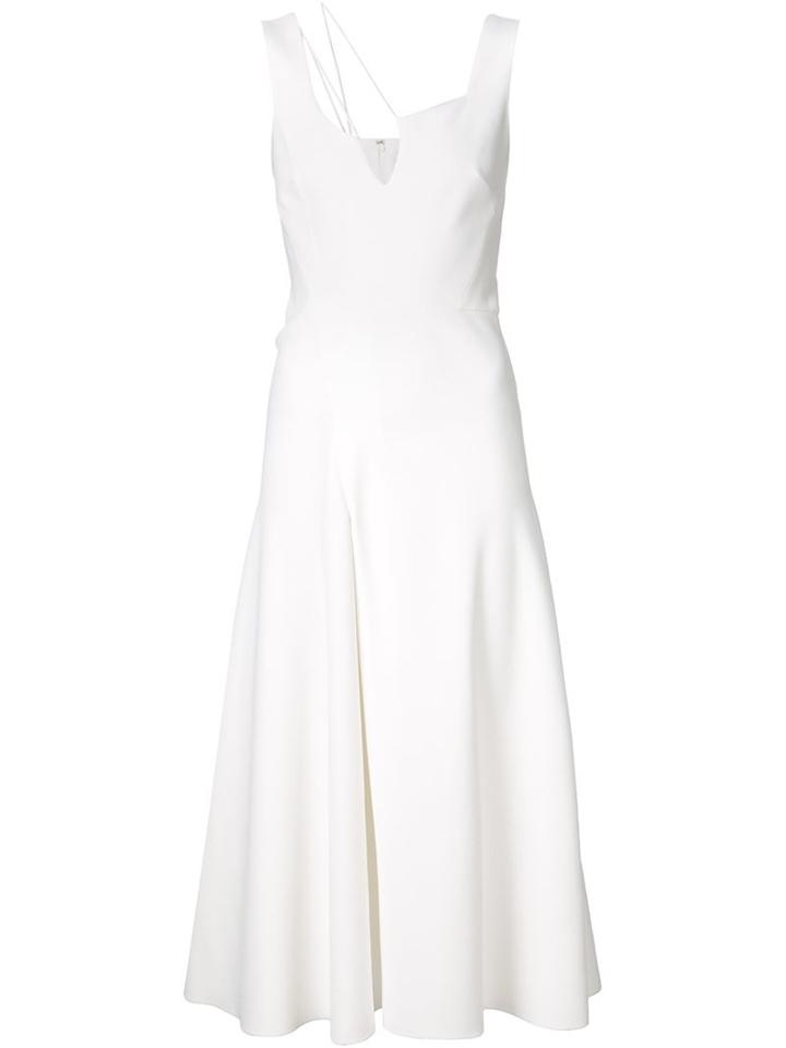 Victoria Beckham Cut-out Neckline Dress, Women's, Size: 12, White, Silk/acetate/viscose