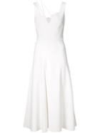 Victoria Beckham Cut-out Neckline Dress, Women's, Size: 12, White, Silk/acetate/viscose