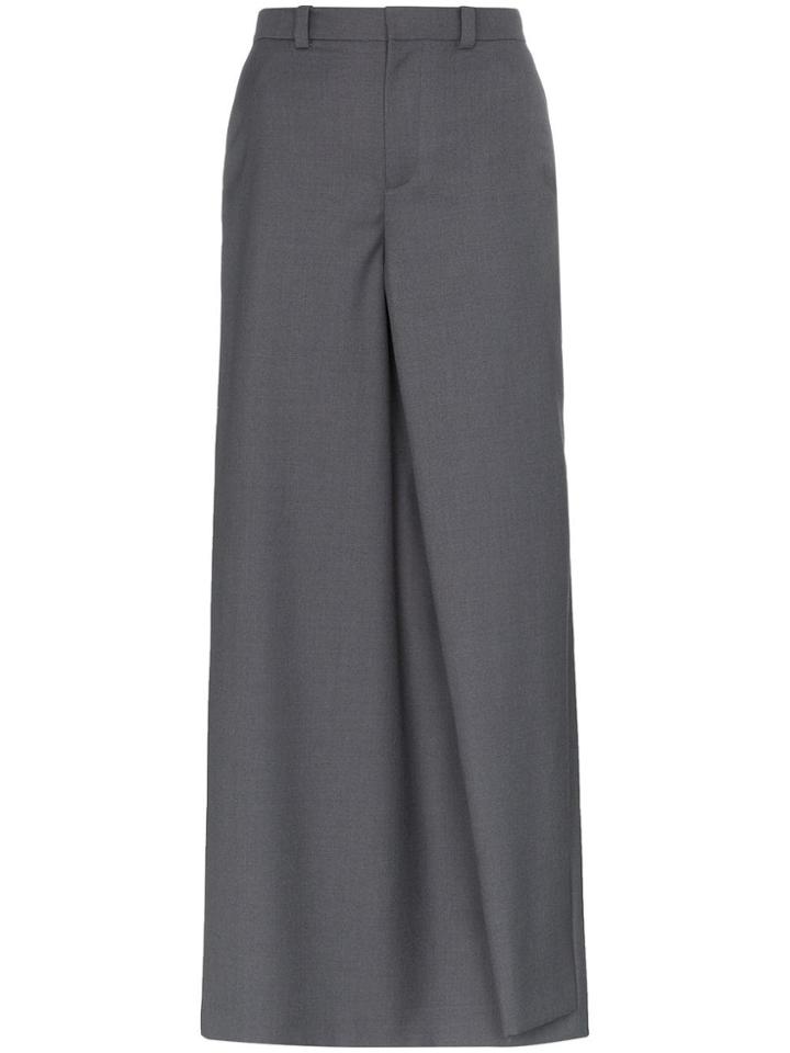 Y / Project Trouser Front Wool Blend Maxi Skirt - Grey