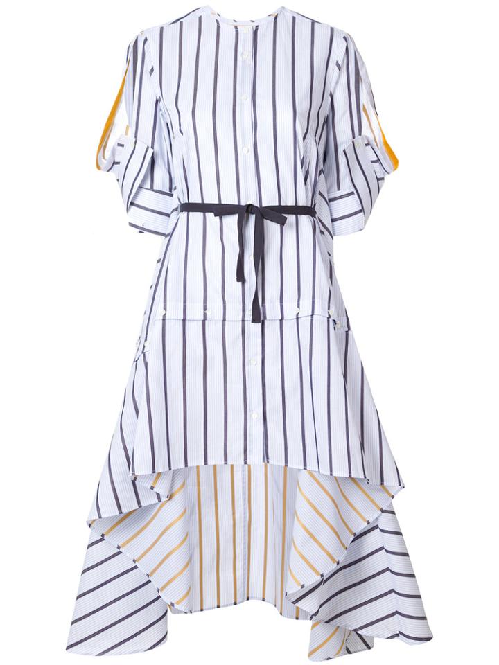 Palmer / Harding Striped Oversized Asymmetric Hem Dress - Blue