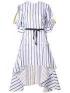 Palmer / Harding Striped Oversized Asymmetric Hem Dress - Blue
