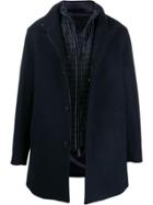 Emporio Armani Layered Single-breasted Coat - Blue