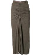 Rick Owens Lilies Ruched Design Skirt - Green