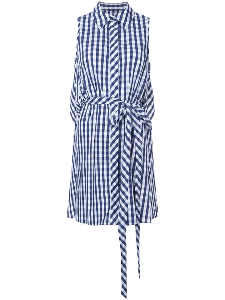 Milly - Checked Shirt Dress - Women - Cotton - Xs, White, Cotton