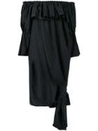 Faith Connexion - Pleated Off-shoulder Blouse - Women - Silk - Xs, Black, Silk