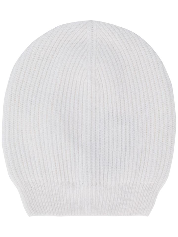 Fabiana Filippi Ribbed Knit Beanie - White